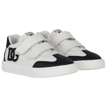 White & Black Logo Trainers