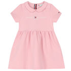 Baby Girls Pink Logo Dress, 1, hi-res