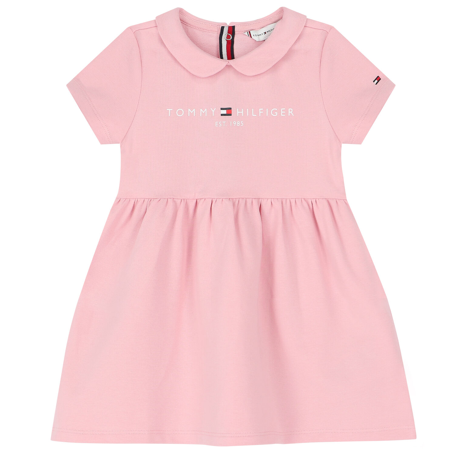 Baby Girls Pink Logo Dress, 1, hi-res