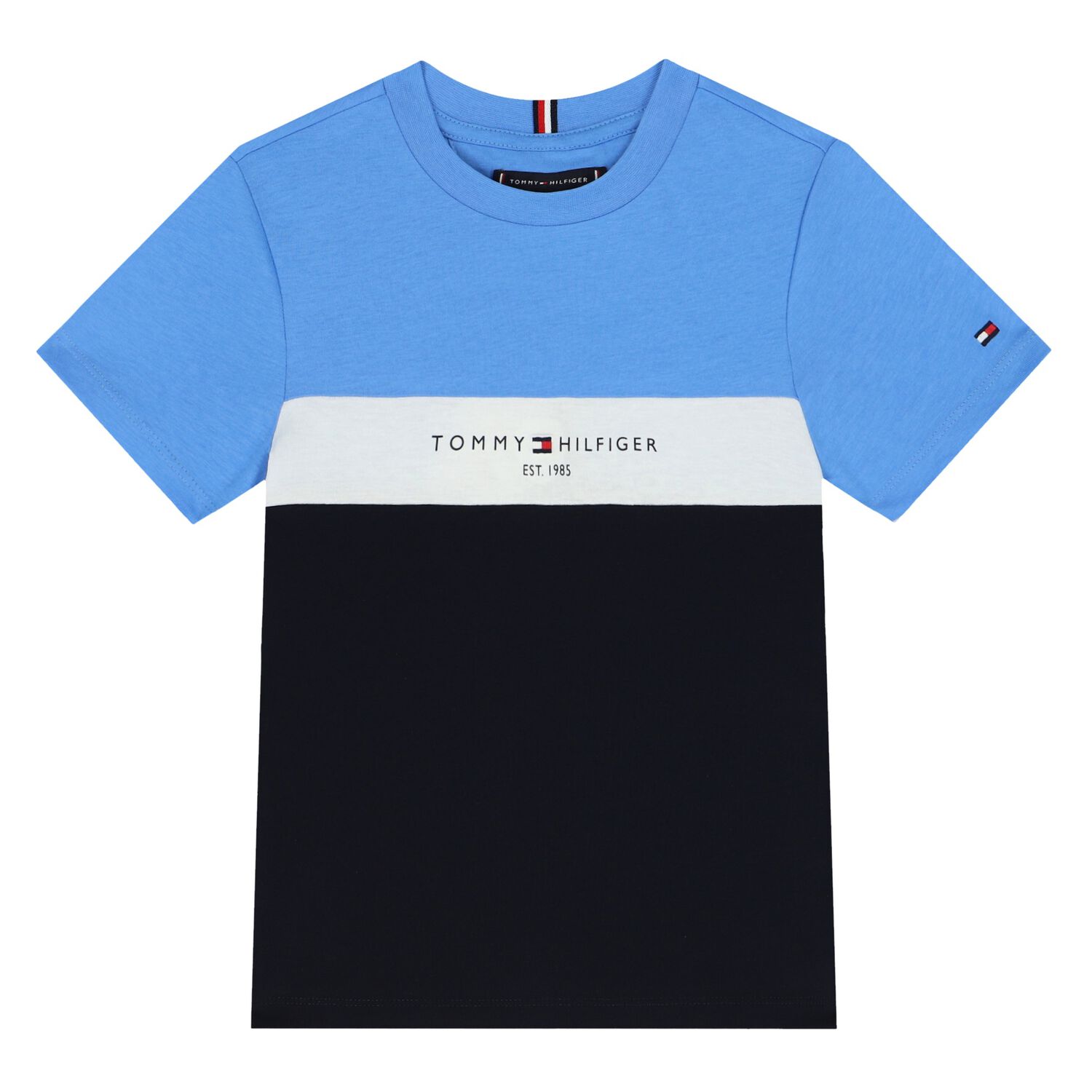 Boys Blue & Navy Blue Logo T-Shirt, 1, hi-res