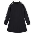 Girls Black Logo Polo Dress, 1, hi-res
