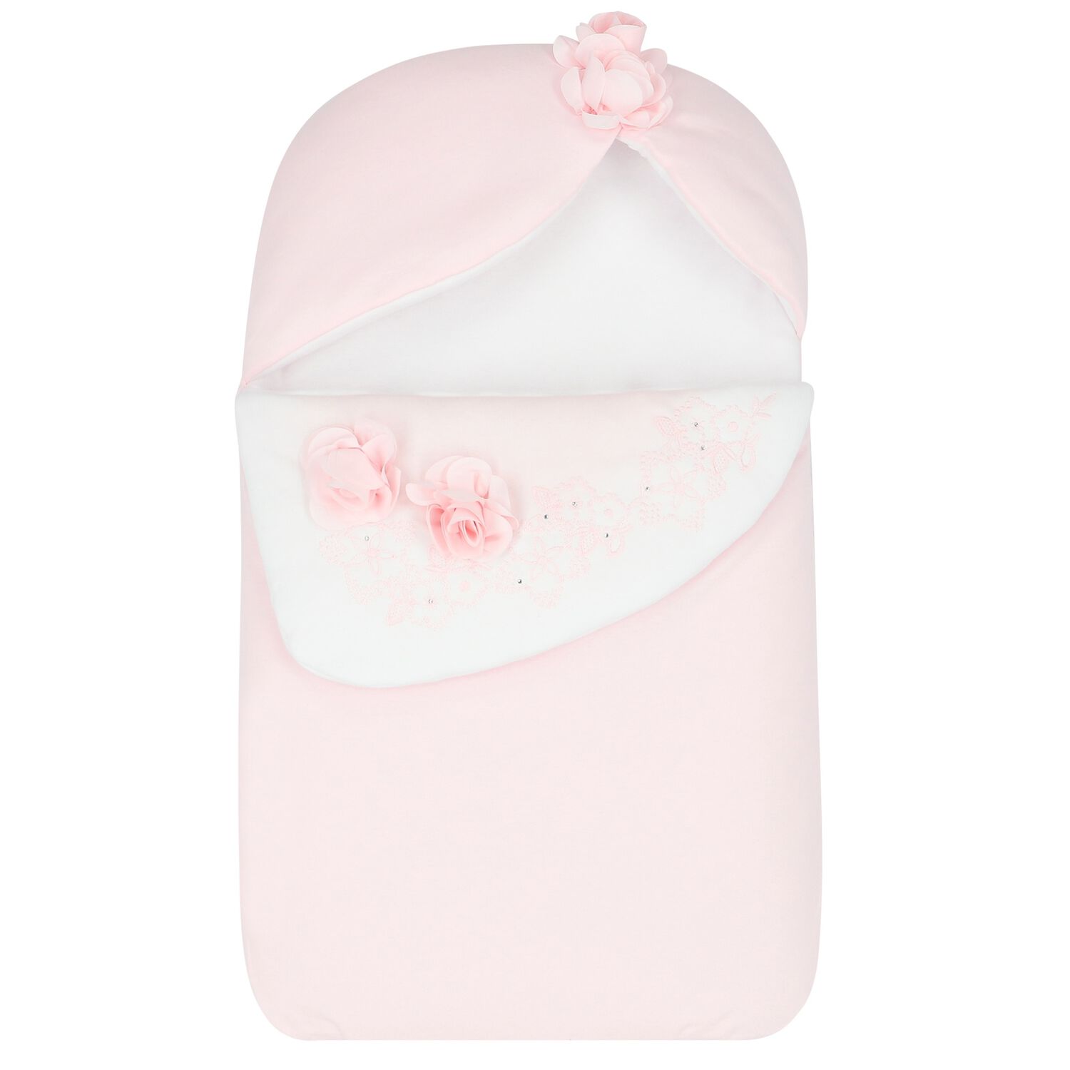 Girls Pink & White Floral Baby Nest, 1, hi-res
