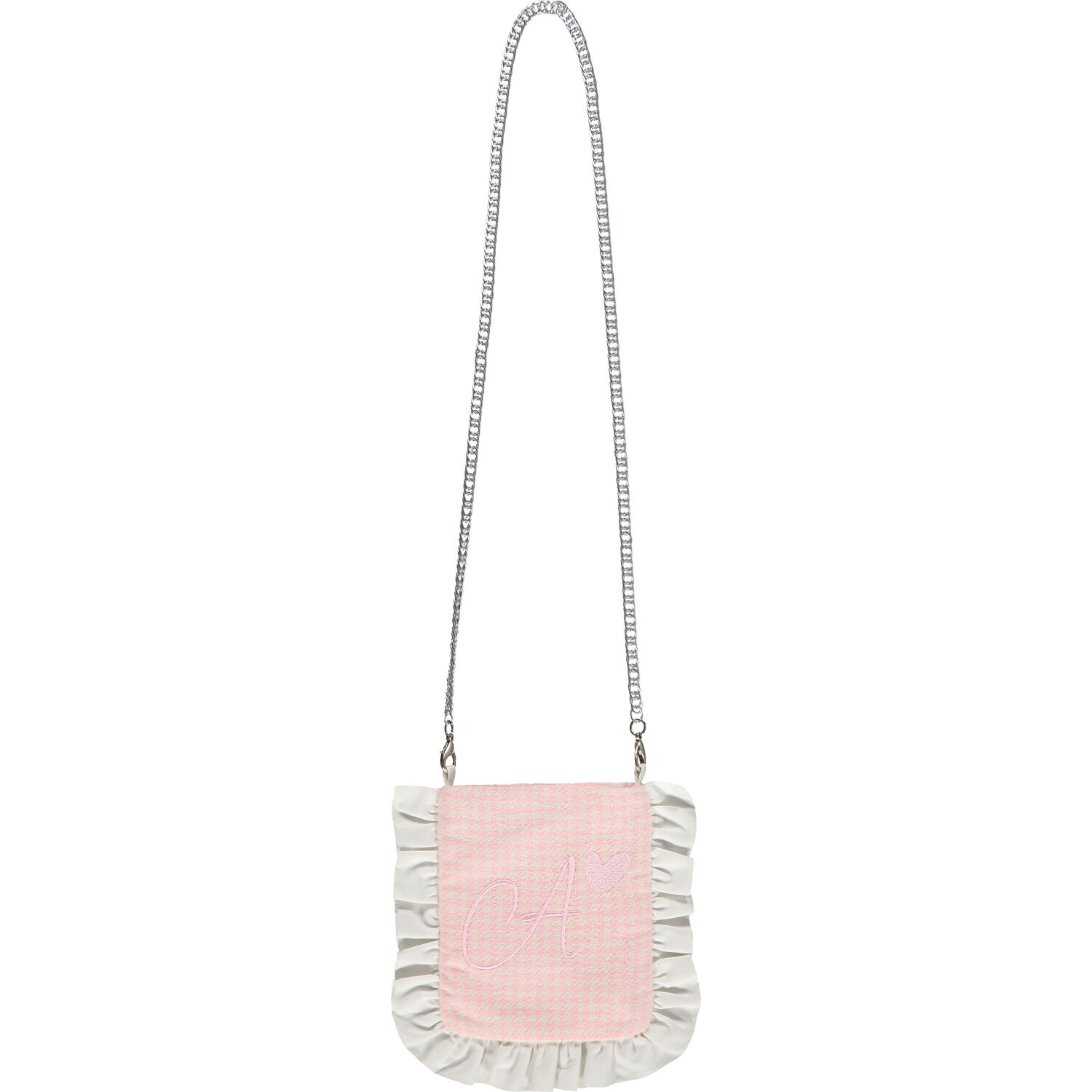 Girls Ivory & Pink Logo Crossbody Bag, 1, hi-res image number null