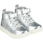 Girls Silver Heart Trainers, 2, hi-res