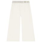 Girls Ivory Logo Trousers, 1, hi-res