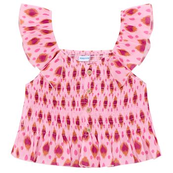 Girls Pink Ruffled Top