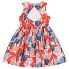 Girls Orange & Blue Floral Dress, 2, hi-res
