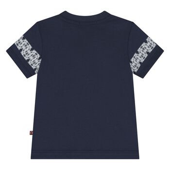 Younger Boys Navy Blue Logo T-Shirt