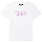 Girls White Logo T-Shirt, 1, hi-res