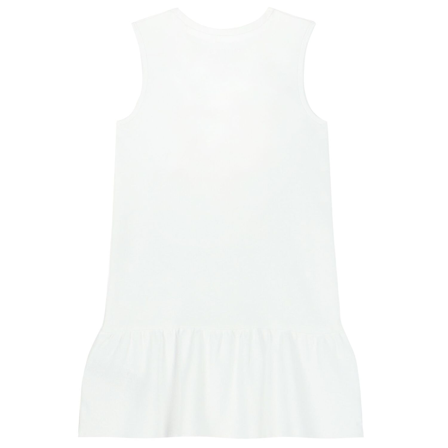 Girls White Cotton Floral Logo Dress, 1, hi-res image number null