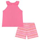 Girls Pink Shorts Set, 2, hi-res
