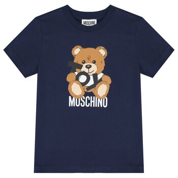 Navy Blue Teddy Bear Logo T-Shirt