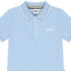 Younger Boys Pale Blue Logo Polo Shirt, 3, hi-res