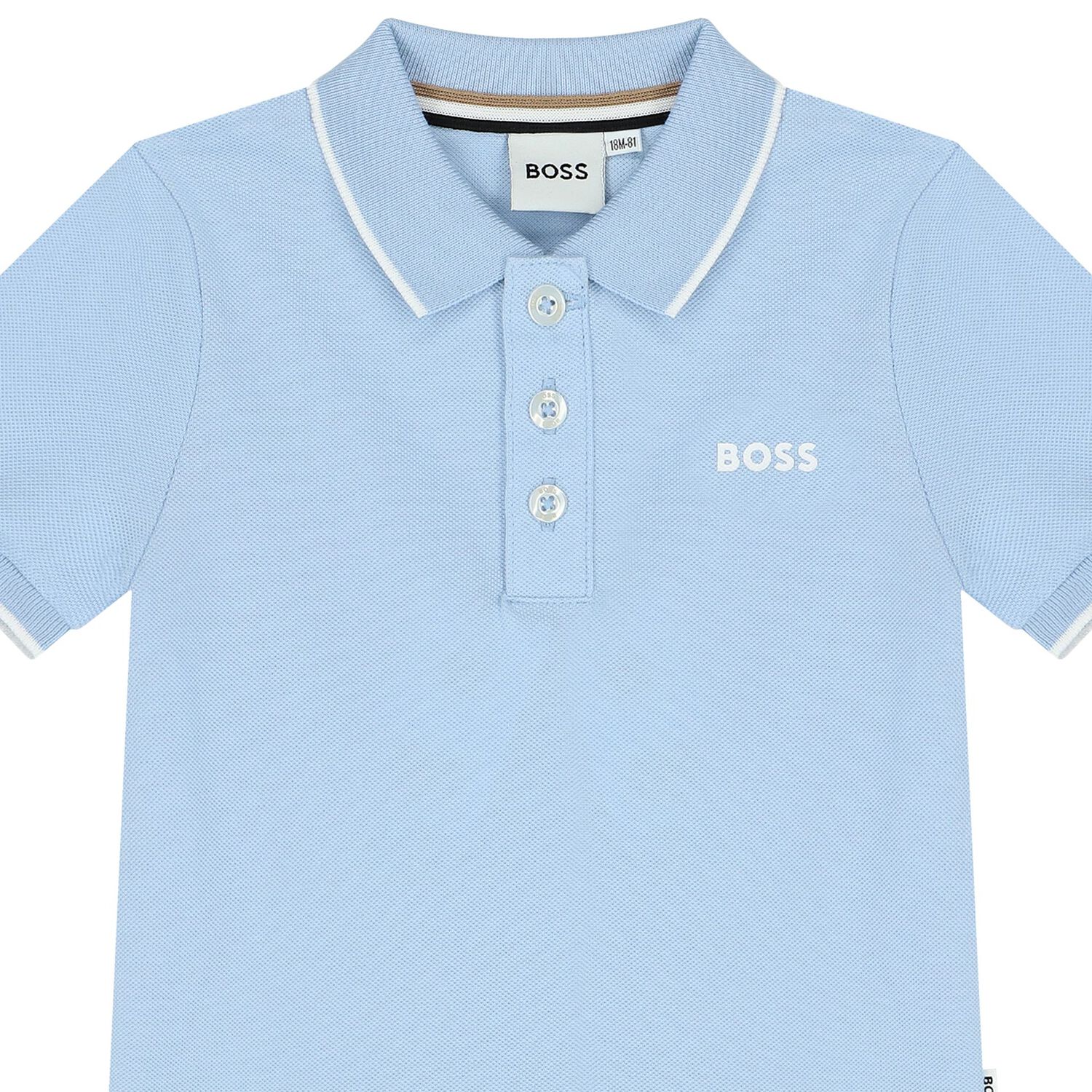 Younger Boys Pale Blue Logo Polo Shirt, 3, hi-res image number null