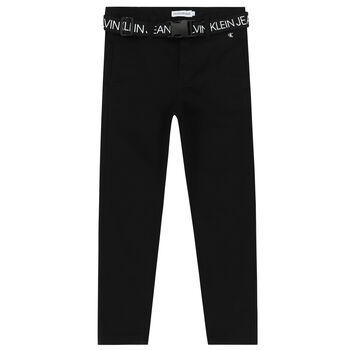 Boys Black Logo Trousers