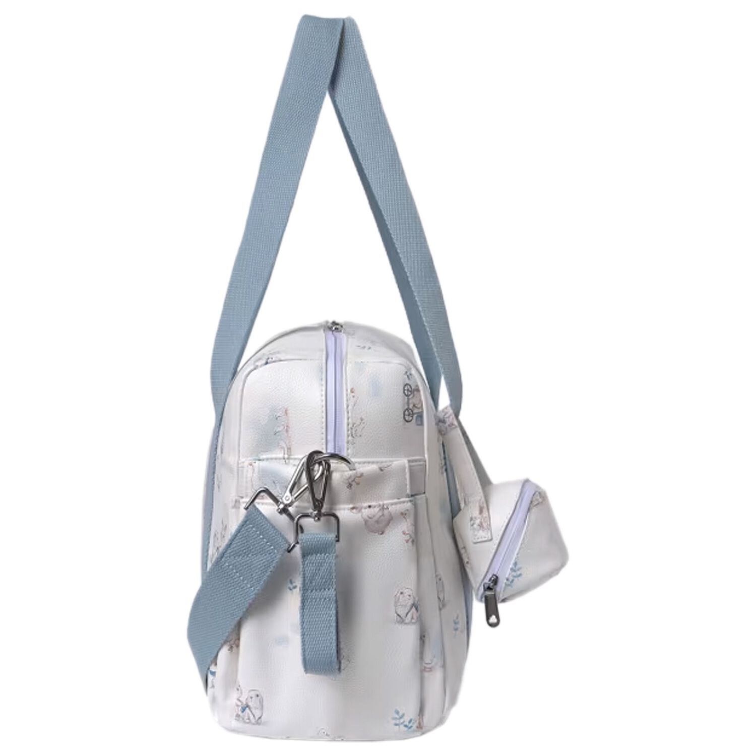 White & Blue Baby Changing Bag, 1, hi-res