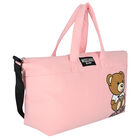 Pink Teddy Bear Logo Baby Changing Bag, 4, hi-res