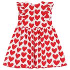 Girls White & Red Heart Dress, 1, hi-res