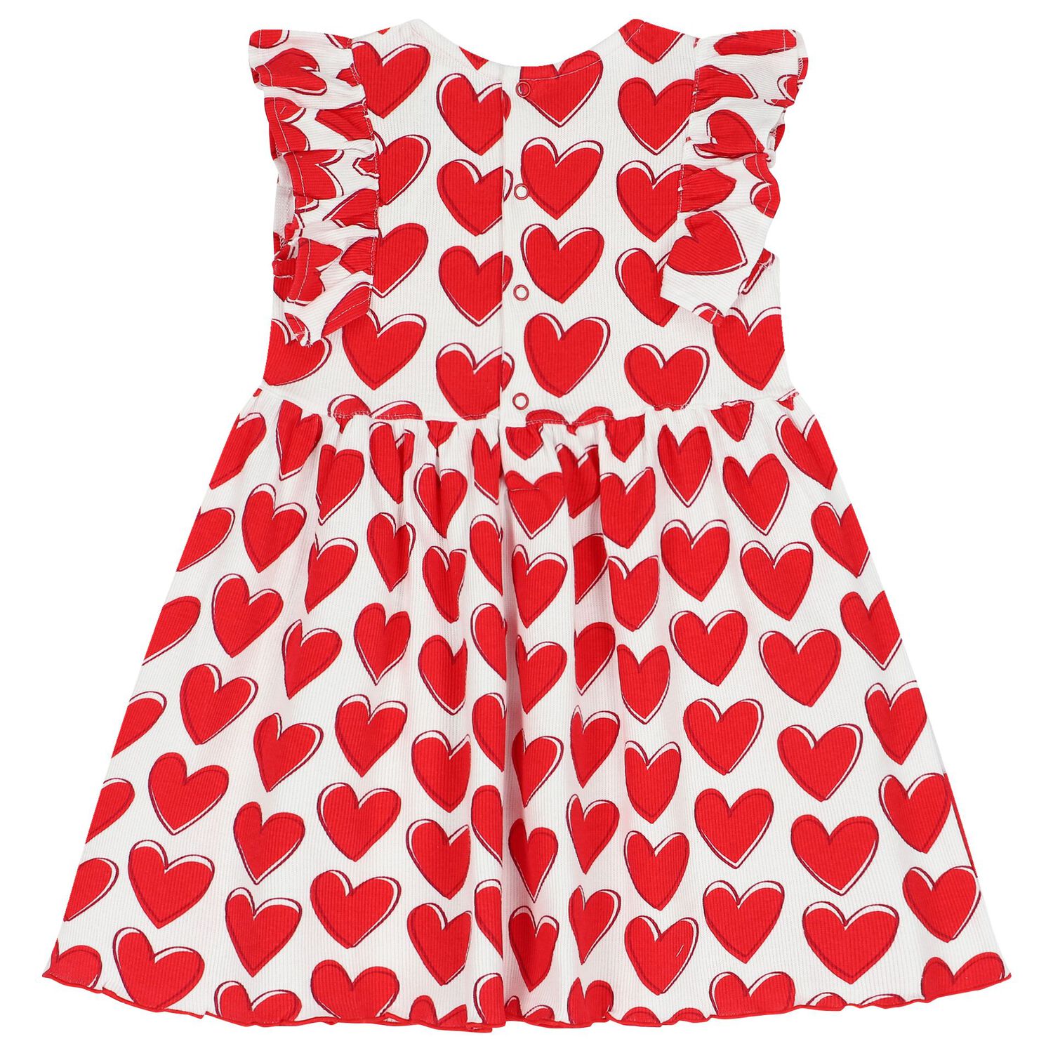 Girls White & Red Heart Dress, 1, hi-res image number null