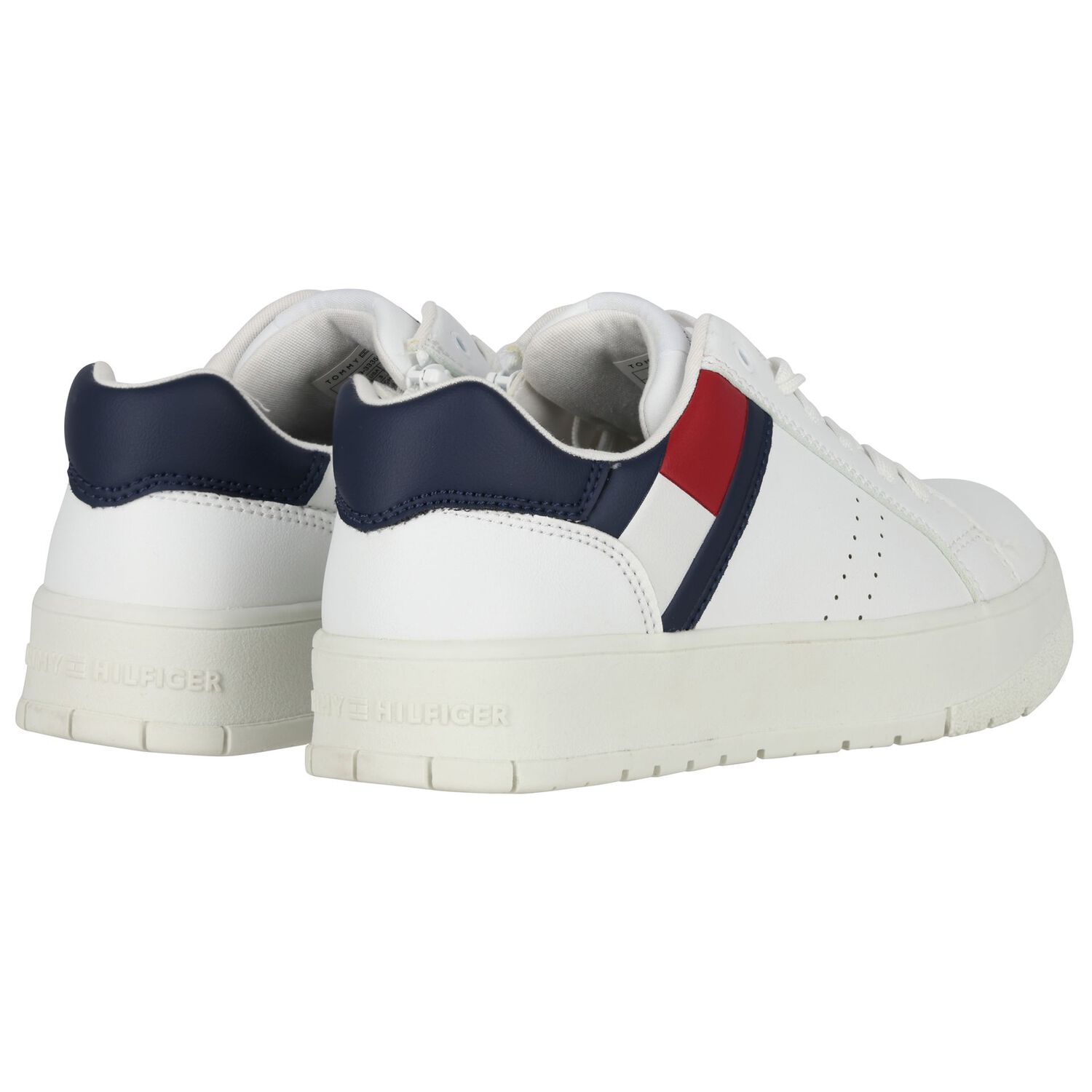 Boys White Logo Trainers, 1, hi-res