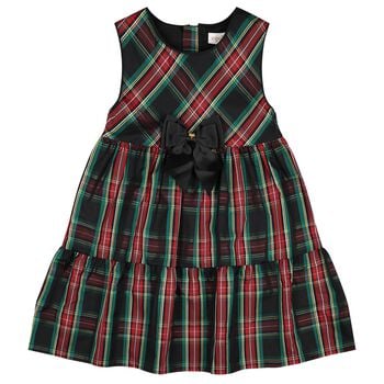 Girls Green & Red Tartan Georgie Dress
