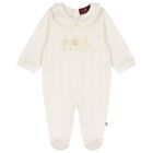 Baby Girls Ivory & Gold Logo Babygrow, Hat & Bib Gift Set, 1, hi-res