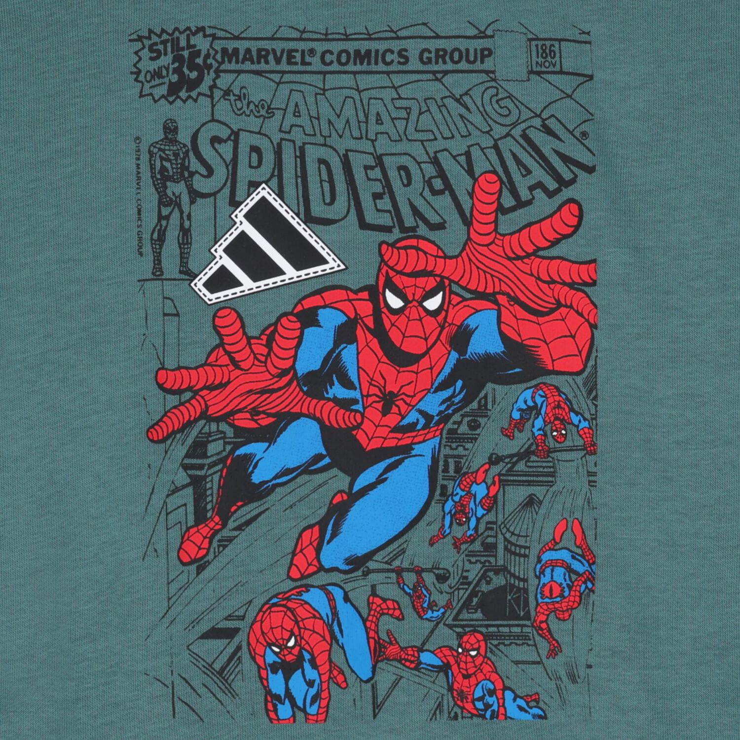 Boys Green & Black Marvel Logo Tracksuit, 1, hi-res