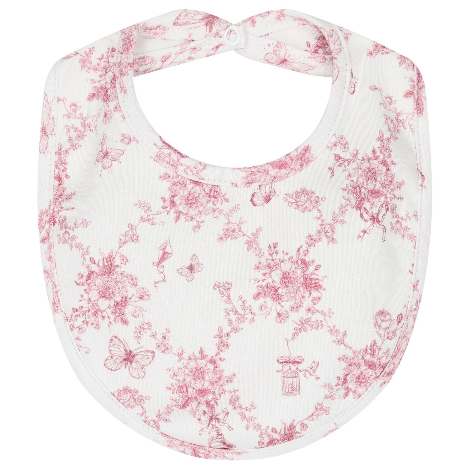 Baby Girls White & Pink Floral & Butterflies Babygrow Set, 1, hi-res