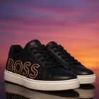 Boys Black Logo Trainers, 1, hi-res