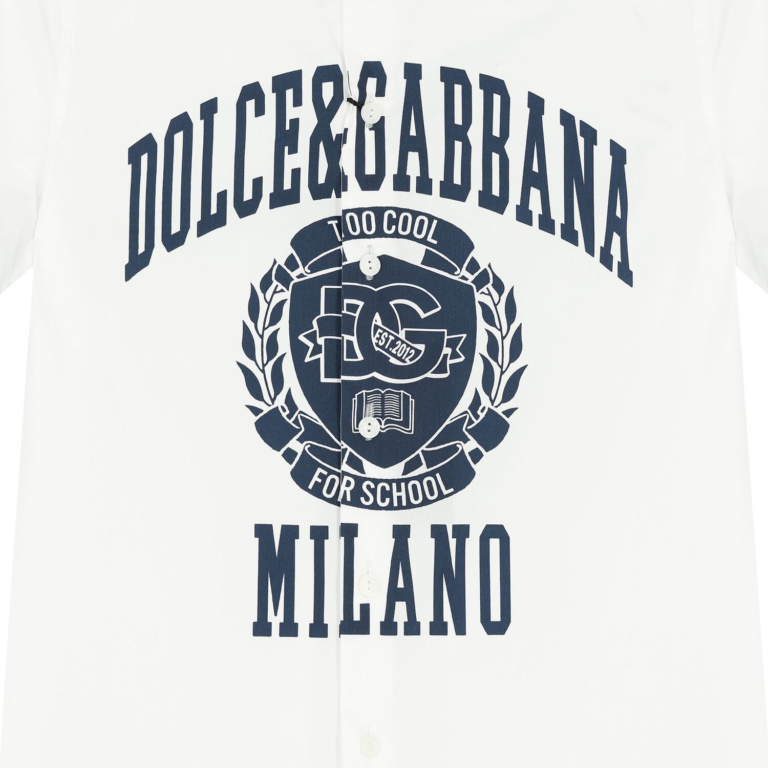 Boys White Varsity Logo Shirt, 1, hi-res