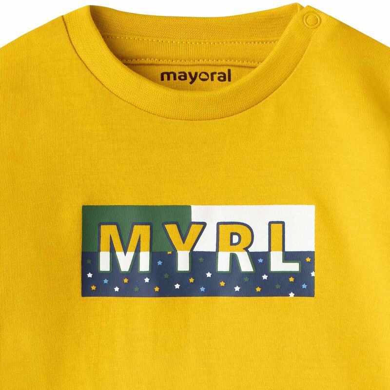 Younger Boys Yellow Logo Long Sleeve Top, 2, hi-res image number null