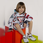 Boys Black & Grey Logo Shorts, 3, hi-res