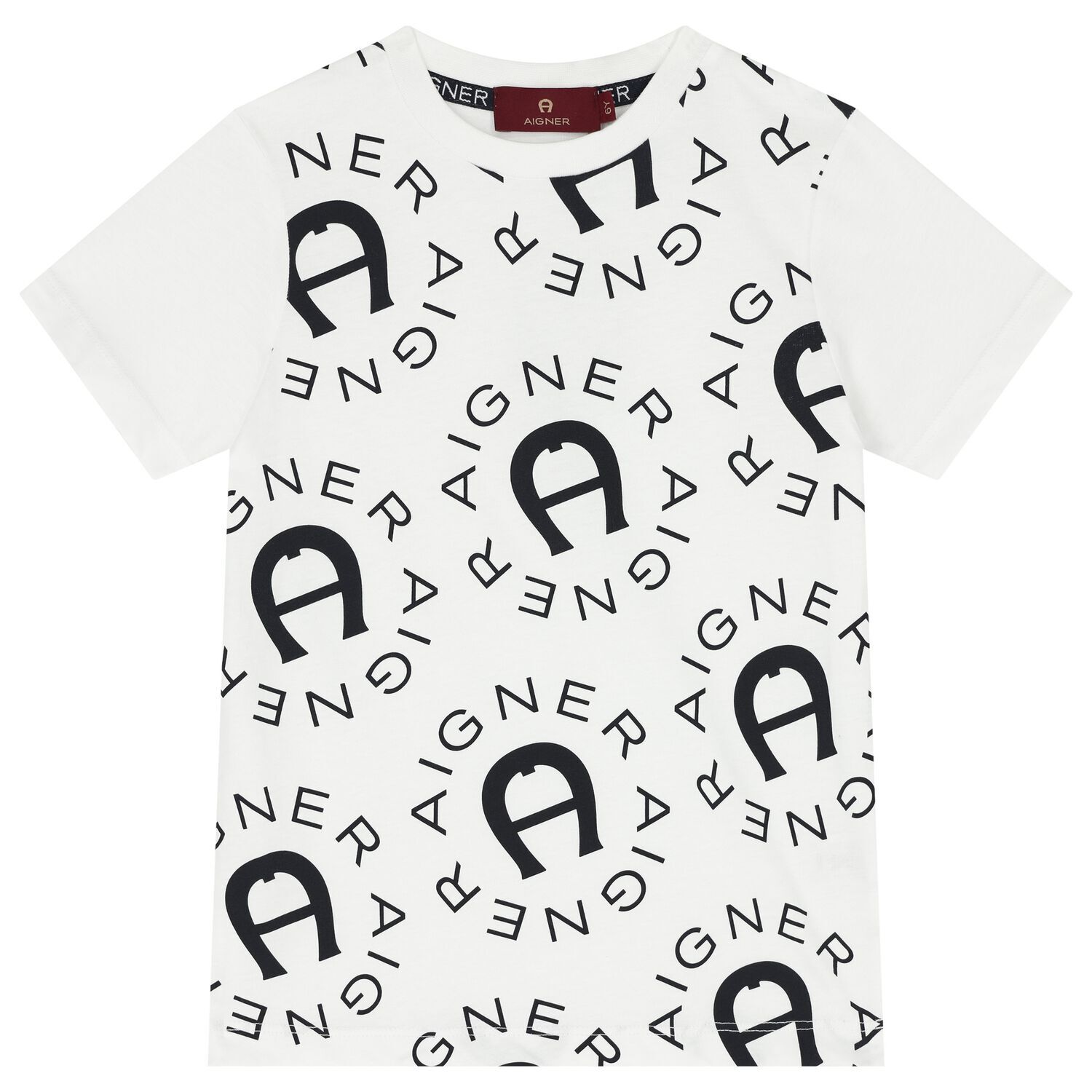 Boys White & Navy Blue Logo T-Shirt, 1, hi-res image number null