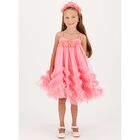 Girls Coral Tulle Dress, 1, hi-res
