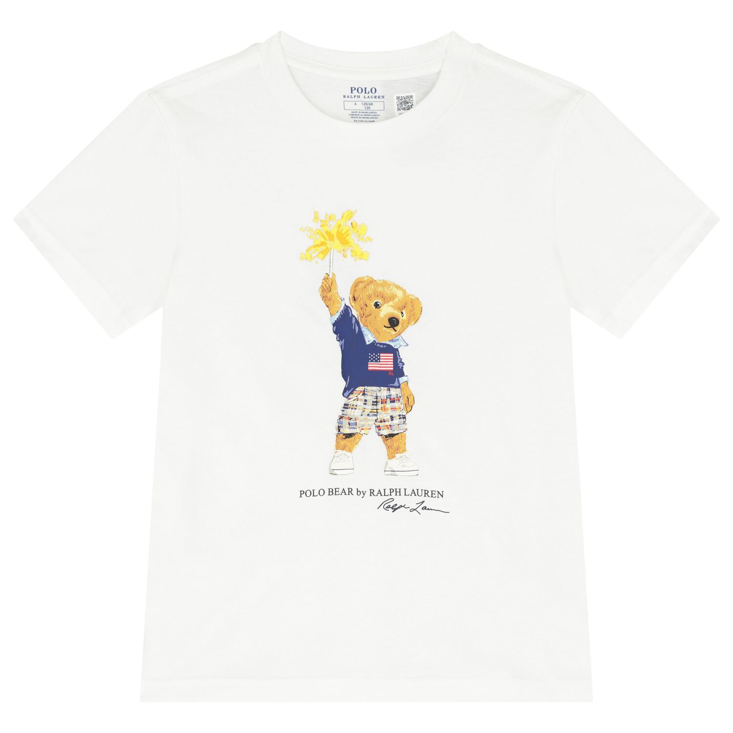 Boys White Polo Bear T-Shirt, 2, hi-res