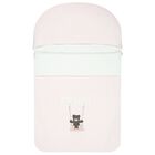 Baby Girls White & Pink Teddy Bear Logo Nest, 1, hi-res