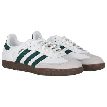 White & Green Samba OG Trainers