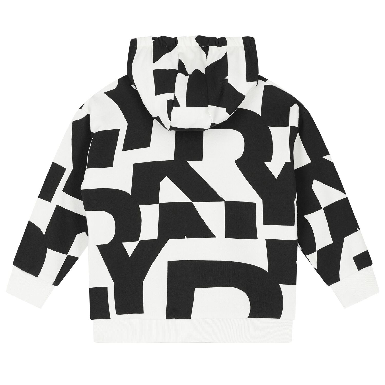 White & Black Logo Hooded Top, 1, hi-res