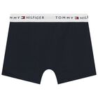 Boys White & Navy Boxer Shorts, 2, hi-res