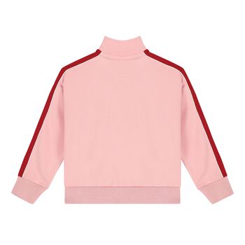 Girls Pink Logo Zip Up Top