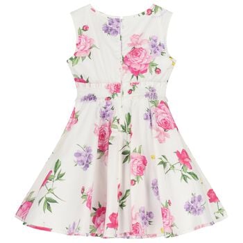 Girls White Floral Dress