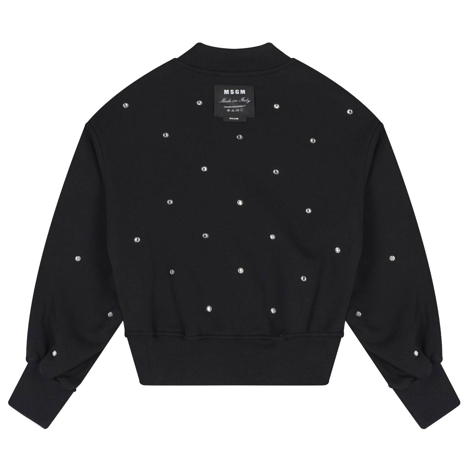 Girls Black Crystal Logo Sweatshirt, 1, hi-res