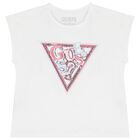 Girls White Logo T-Shirt, 1, hi-res
