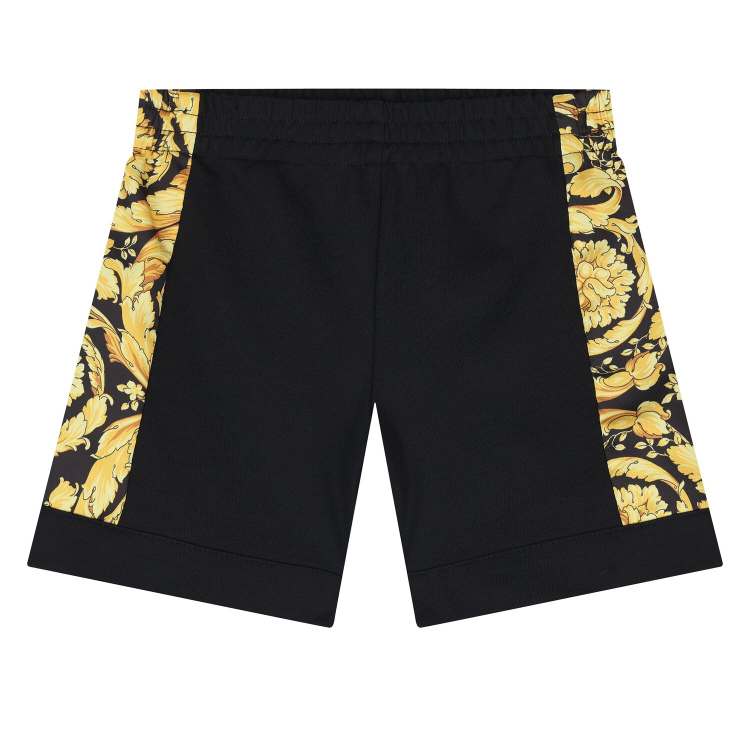 Younger Boys Black Barroco Shorts, 1, hi-res