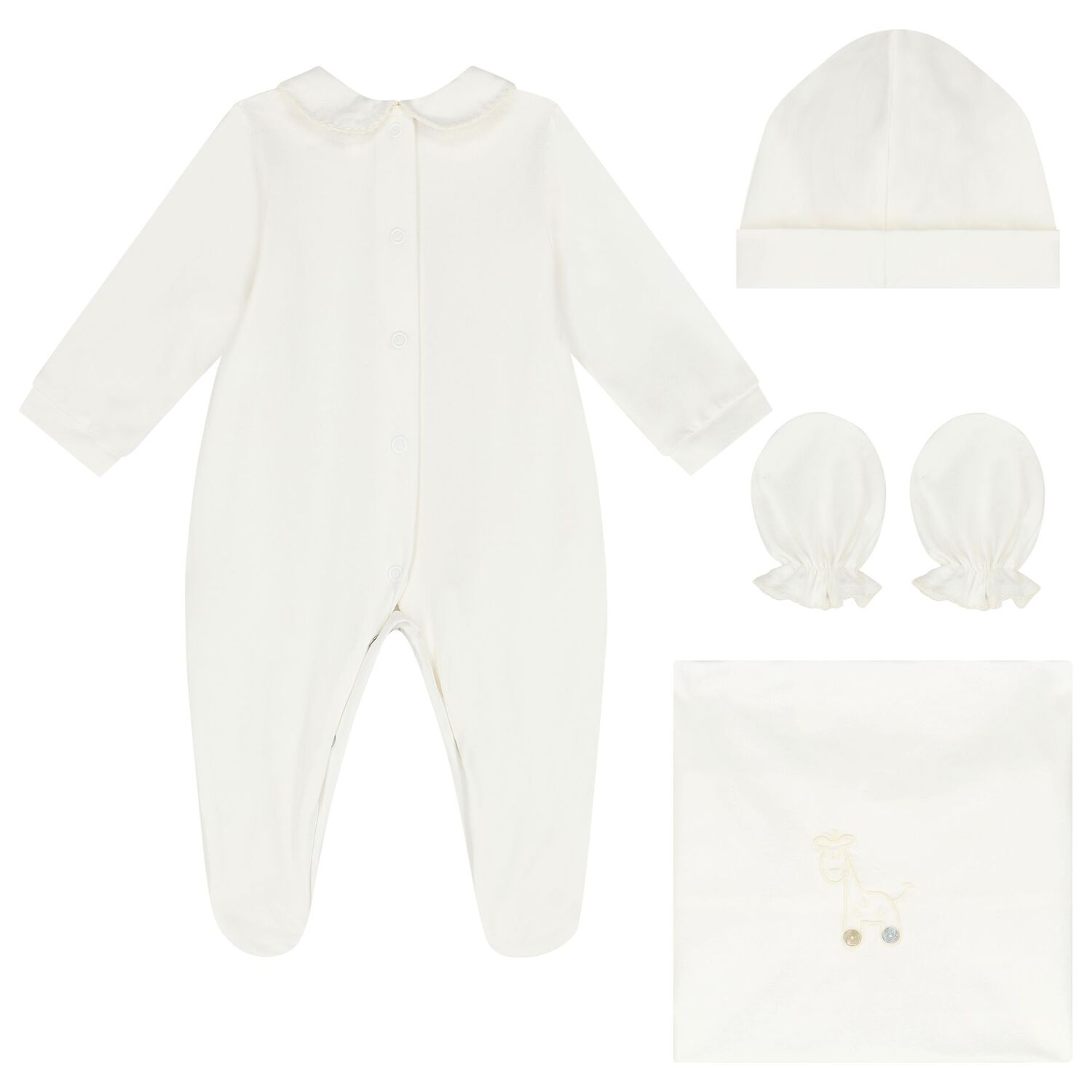 White Giraffe Babygrow Gift Set, 3, hi-res