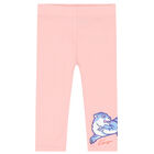 Younger Girls White & Pink Tiger Leggings Set, 1, hi-res