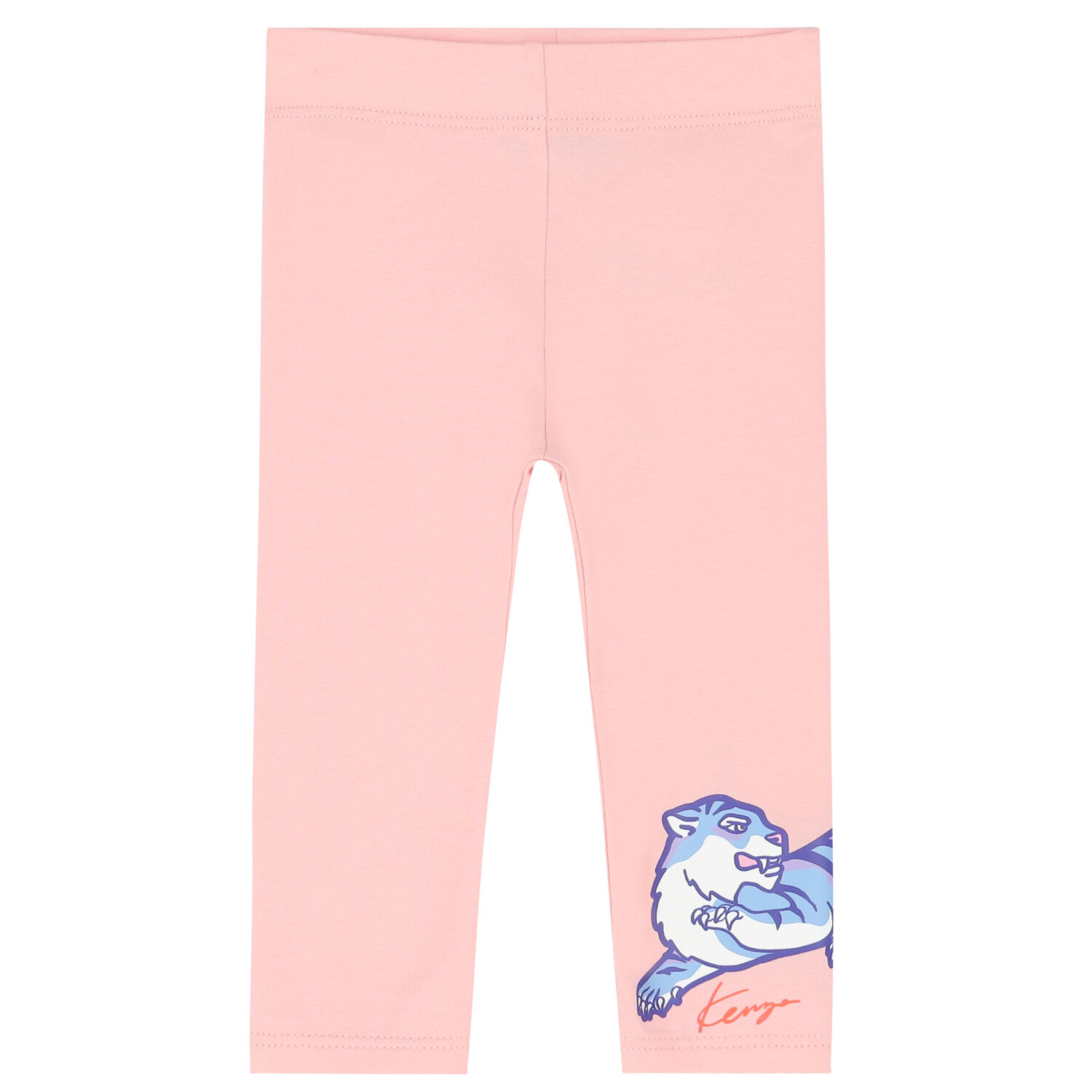 Younger Girls White & Pink Tiger Leggings Set, 1, hi-res