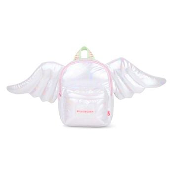 Girls Silver Iridescent Logo Backpack