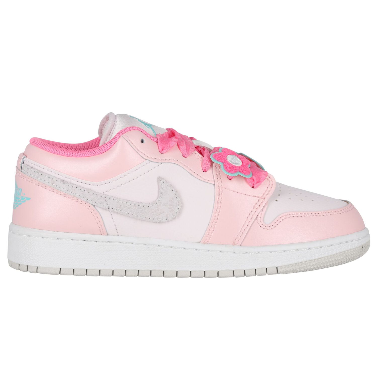 Girls Pink Logo Air Jordan 1 Low SE Trainers, 1, hi-res