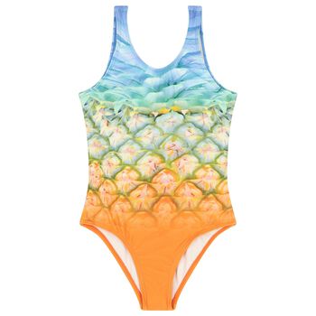 Girls Multi-Coloured Pineapple Swimsuit